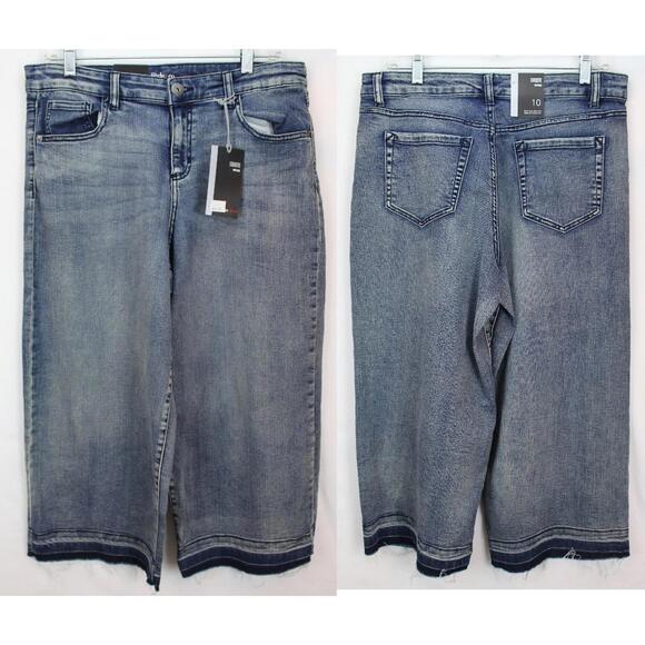 Style & Co Light Released-Hem Denim Culotte Jean Cutt offs Size 10 - Picture 2 of 3